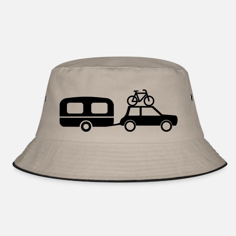 Auto Wohnwagen - Bucket Hat - Khaki/Schwarz