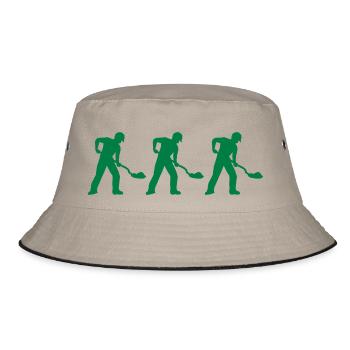 Construction worker 3 - Bucket Hat - khaki/black - Front