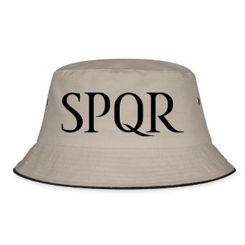 SPQR Schriftzug Vektor Dunkel - Bucket Hat - Khaki/Schwarz - Vorne