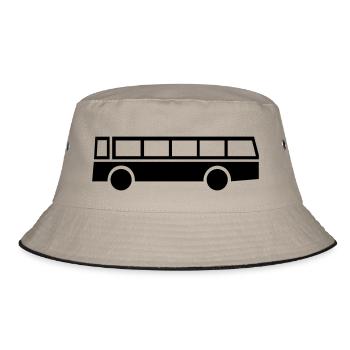 bus,vehicle,mode of transport - Bucket Hat - khaki/black - Front