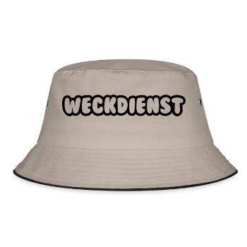 Weckdienst für Frühaufsteher - Bucket Hat - Khaki/Schwarz - Vorne