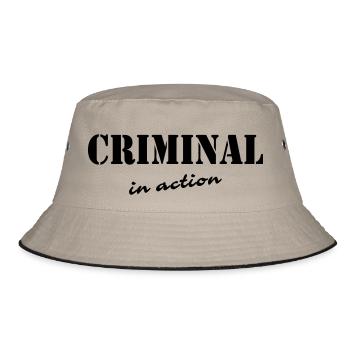 Criminal in action - Bucket Hat - khaki/black - Front