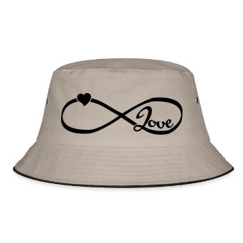Infinity Love - Bucket Hat - Khaki/Schwarz - Vorne