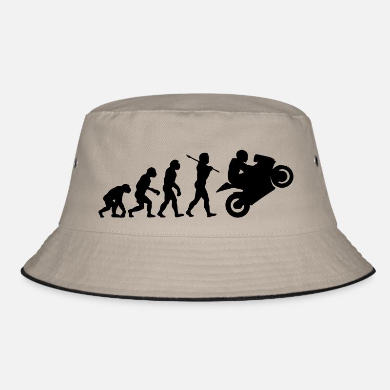 motorcycle evolution Bucket Hat