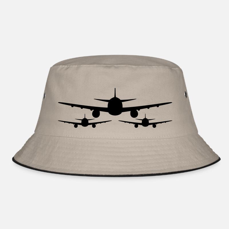3 aviator team crew squadrons front front airplane Bucket Hat