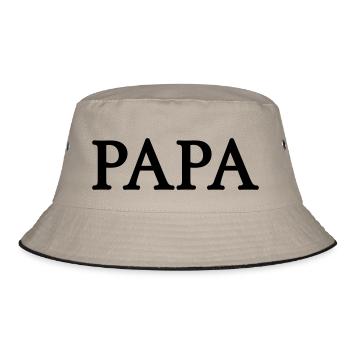papa (1c) - Bucket Hat - Khaki/Schwarz - Vorne