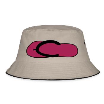 badelatsch schuhe - Bucket Hat - Khaki/Schwarz - Vorne