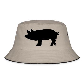 pig pig pig pork1 - Bucket Hat - khaki/black - Front