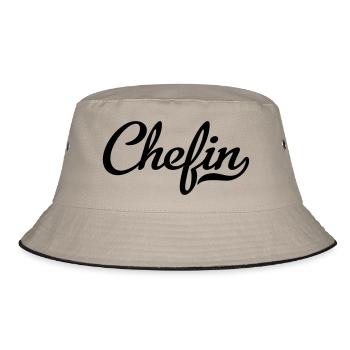 Chefin - Bucket Hat - Khaki/Schwarz - Vorne
