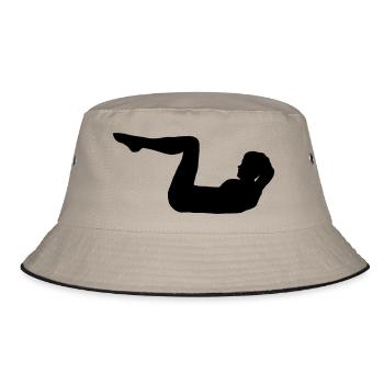Fitness - Bucket Hat - Khaki/Schwarz - Vorne