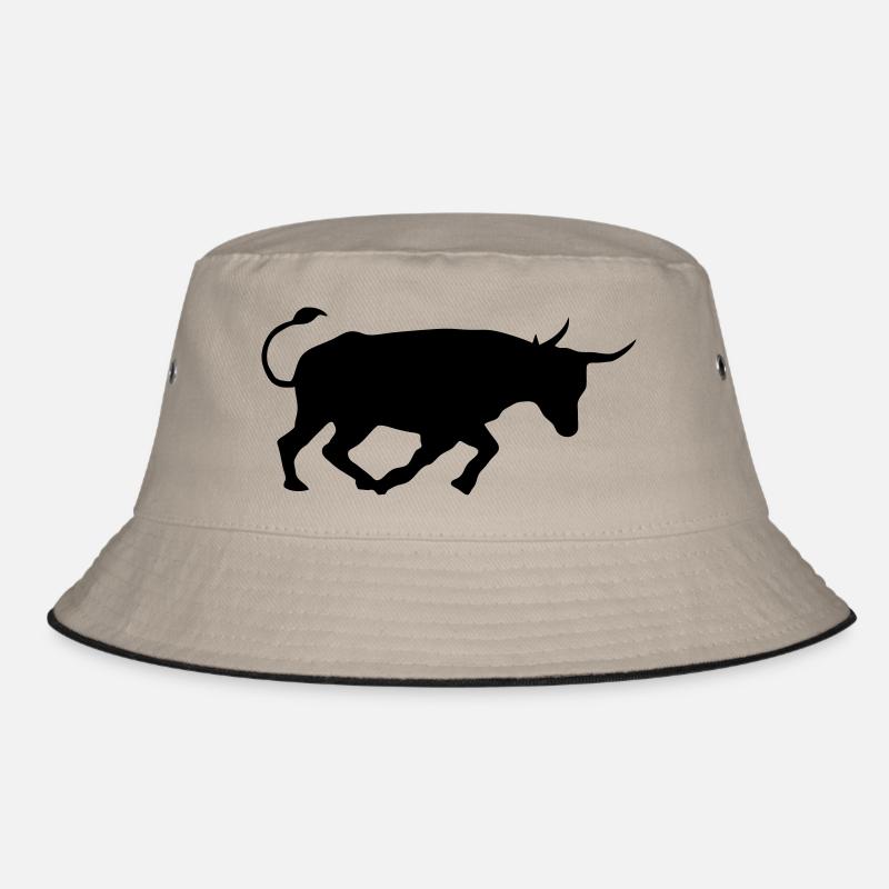 kampfstier andalusien spanischer baskischer stier - Bucket Hat - Khaki/Schwarz