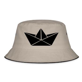papierboot_01 - Bucket Hat - khaki/black - Front