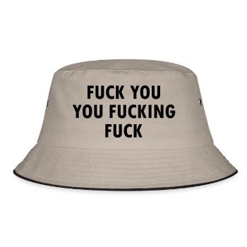 Fuck You Shameless Lip (Fuck You You Fucking Fuck) - Bucket Hat - khaki/black - Front