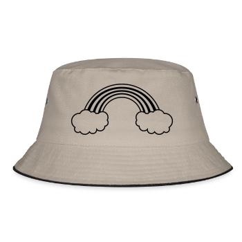 regenbogen - Bucket Hat - Khaki/Schwarz - Vorne