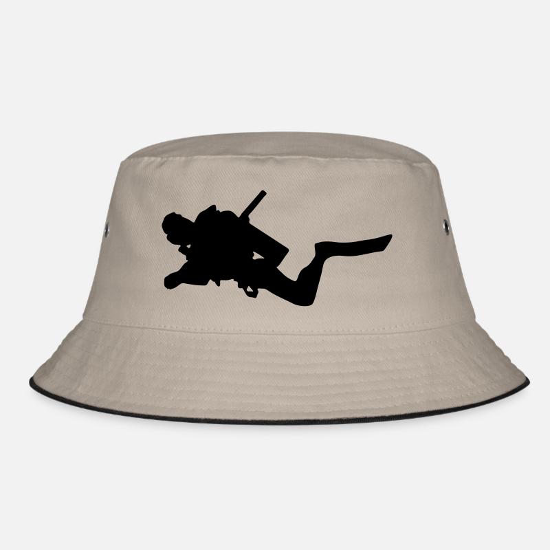 Taucher Tauchen - Bucket Hat - Khaki/Schwarz