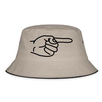 Zeigefinger - Bucket Hat - Khaki/Schwarz - Vorne