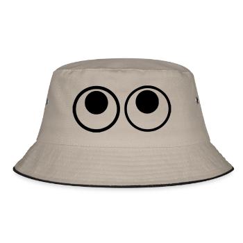 comic augen 4 - Bucket Hat - Khaki/Schwarz - Vorne
