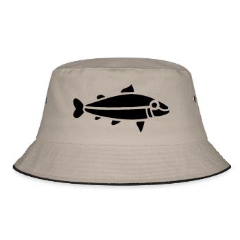 "Celtic" Fish - Bucket Hat - Khaki/Schwarz - Vorne