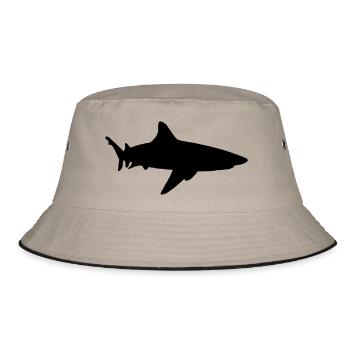 shark animal - Bucket Hat - khaki/black - Front