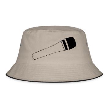 Mikrofon - Bucket Hat - Khaki/Schwarz - Vorne
