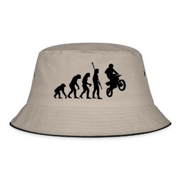 evolution_motorbike_stunt_a_1c - Bucket Hat - Khaki/Schwarz - Vorne