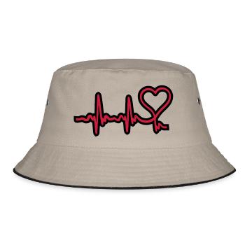 herz frequenz - Bucket Hat - Khaki/Schwarz - Vorne