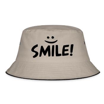 smile - Bucket Hat - khaki/black - Front