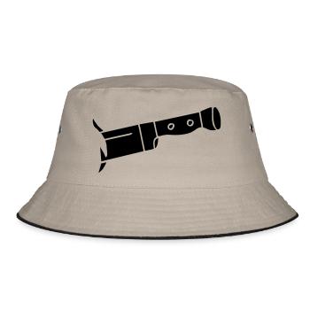 Messer Knife deadly tödlich Tod Halloween Zombie - Bucket Hat - Khaki/Schwarz - Vorne