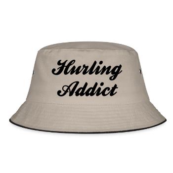 hurling addict - Bucket Hat - khaki/black - Front