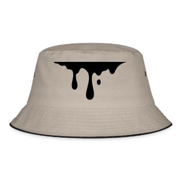 tropfen - Bucket Hat - Khaki/Schwarz - Vorne