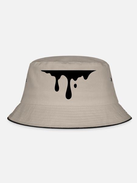 tropfen - Bucket Hat - Khaki/Schwarz - Vorne