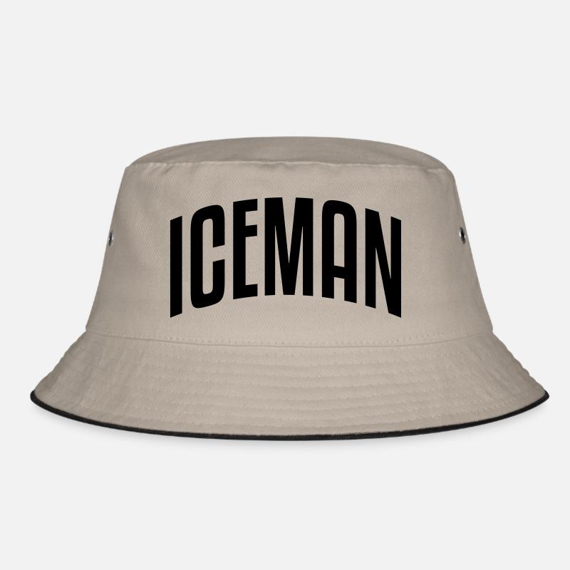 iceman stylish arched text logo Bucket Hat