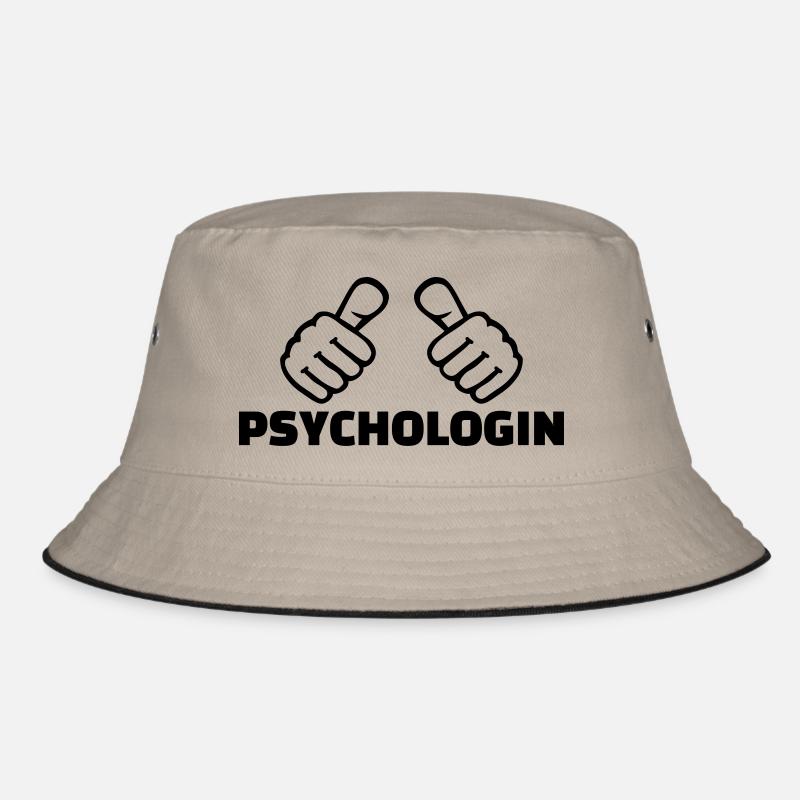 Psychologin - Bucket Hat - Khaki/Schwarz