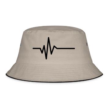 frequenz_puls_beat__f1 - Bucket Hat - Khaki/Schwarz - Vorne