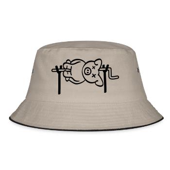 Pig Barbecue - Bucket Hat - Khaki/Schwarz - Vorne