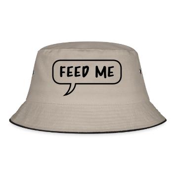 Speech Bubble Talk Bande dessinée dessinée Feed Me logo desig - Bob - kaki/noir - Devant