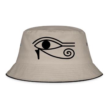 Horusauge Udjat-Auge retro symbol vintage - Bucket Hat - Khaki/Schwarz - Vorne