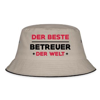 Betreuer Betreuerin Gruppenleiter Kind Gastgeber - Bucket Hat - Khaki/Schwarz - Vorne