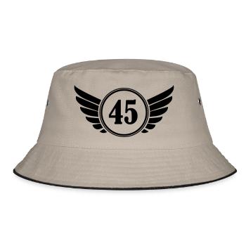45 - Bucket Hat - Khaki/Schwarz - Vorne