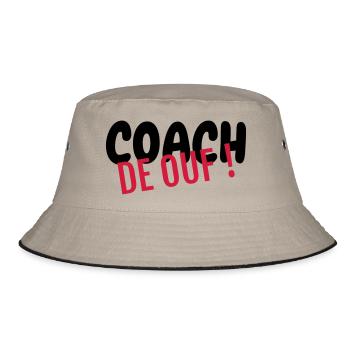 Coach / Coaching / Trainer / Sport - Bucket Hat - Khaki/Schwarz - Vorne