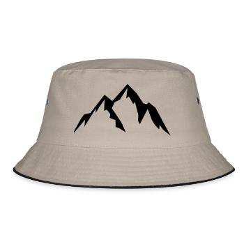 mountains - Bucket Hat - Khaki/Schwarz - Vorne