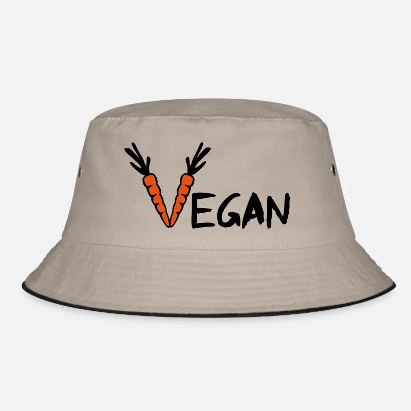 Vegan - Bucket Hat - Khaki/Schwarz
