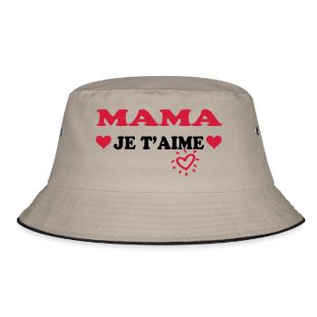 MAMA I love you - Bucket Hat - khaki/black - Front