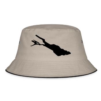 Bodensee Silhouette – Lake Constance Outline - Bucket Hat - khaki/black - Front