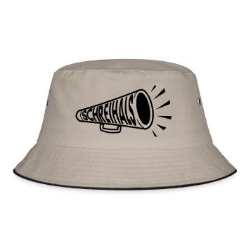 Schreihals Megaphone - Bucket Hat - Khaki/Schwarz - Vorne