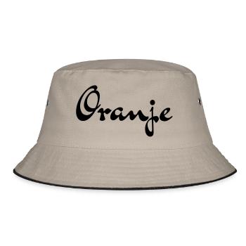 Oranje Buttons / Anstecker - Bucket Hat - Khaki/Schwarz - Vorne