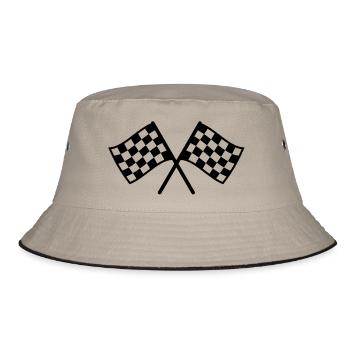 Checkered flag - Bucket Hat - khaki/black - Front