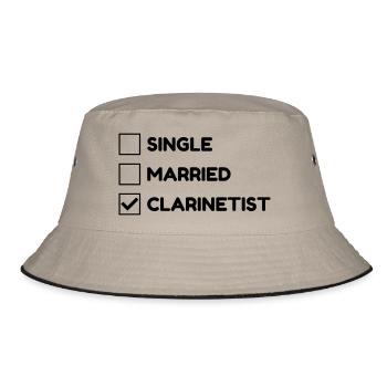 Clarinet Clarinetist Music Clarinette Musique - Bucket Hat - khaki/black - Front