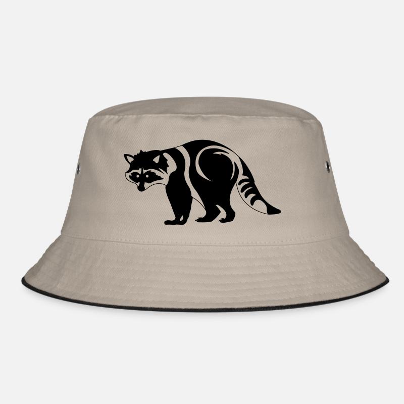 Waschbär - Bucket Hat - Khaki/Schwarz
