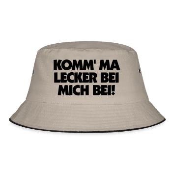 KOMM' MA LECKER BEI MICH BEI! - Bucket Hat - Khaki/Schwarz - Vorne